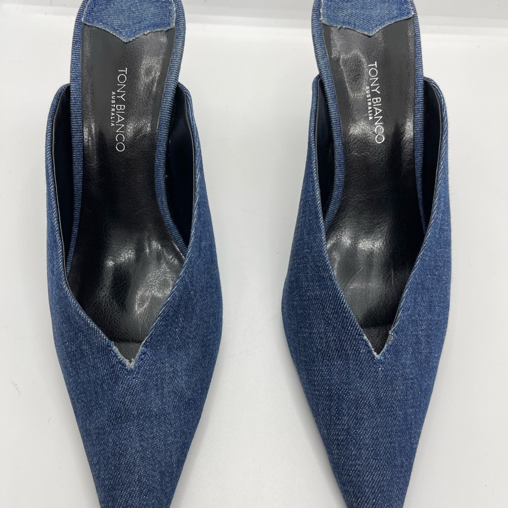 Tony Bianco Denim Mules Size 7